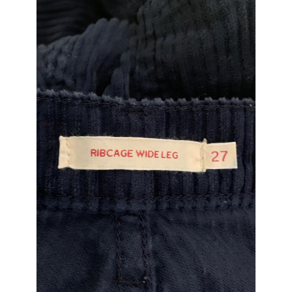 Levis Ribcage Wide Leg Corduroy Pants Women 27 Blue Fall Cotton Boho Classic - Picture 3 of 10